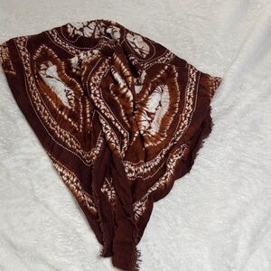 Convertible Brown Tie-Dye Scarf